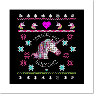 Unicorns are Magical Ugly Christmas Design Posters and Art